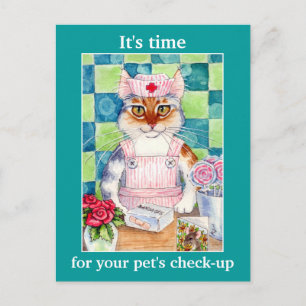 Carte Postale Cute cat nurse Veterinarian appointment reminder