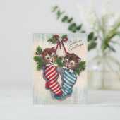 Carte Postale Cute Cats in Crhistmas Socks (Debout devant)