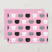 Carte Postale Cute Cats & Kawaii Kittens (rose) (Devant / Derrière)