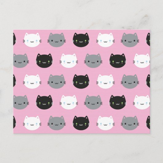 Carte Postale Cute Cats & Kawaii Kittens (rose) (Devant)