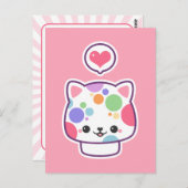 Carte Postale Cute Champagne Kitty (Devant / Derrière)