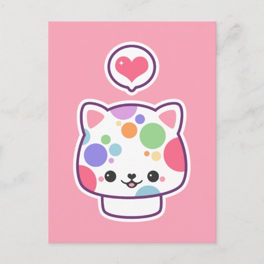 Carte Postale Cute Champagne Kitty (Devant)