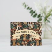 Carte Postale Cute Champignons noirs Fairytale Moving Faire-part (Debout devant)