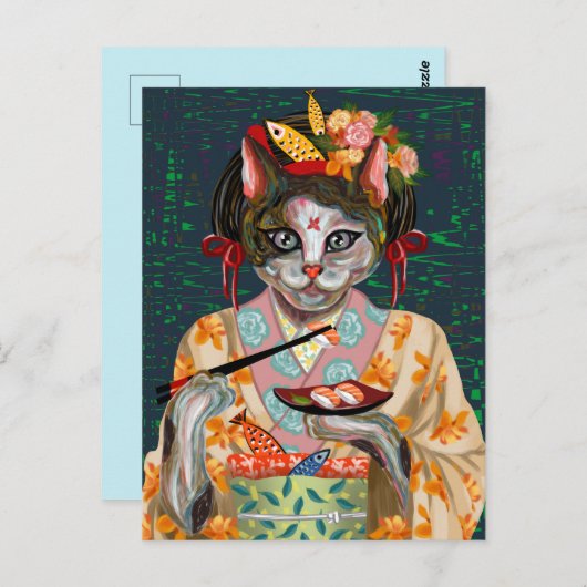 Carte Postale Cute chat (Devant / Derrière)