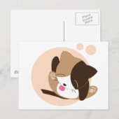 Carte Postale Cute chat (Devant / Derrière)