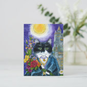 Carte Postale Cute Chat Dracula Vampire Nosferatu Halloween (Debout devant)