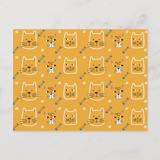 Carte Postale Cute chat Motif moderne (Devant)