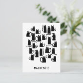 Carte Postale Cute Chat Noir Personnalisé (Debout devant)