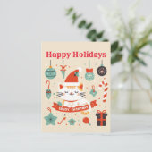 Carte Postale Cute chat Profitez de la saison de Noël (Debout devant)