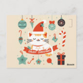 Carte Postale Cute chat Profitez de la saison de Noël (Dos)