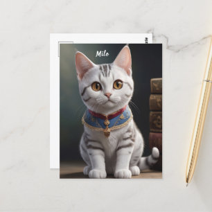 Carte Postale Cute chaton à air court américain avec grands yeux