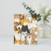 Carte Postale Cute chatons main dessiné motif (Debout devant)