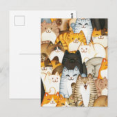 Carte Postale Cute chatons main dessiné motif (Devant / Derrière)