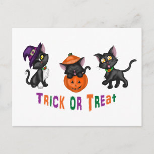 Carte Postale Cute chats d'Halloween