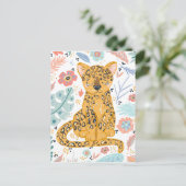 Carte Postale Cute Cheetah Cub et Floral (Debout devant)