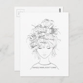 Carte Postale Cute Cheveux Crazy (Devant / Derrière)