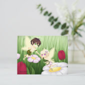 Carte Postale Cute Chibi Fairy Garçon et fille (Debout devant)