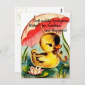 Carte postale Cute Chic Spring personnalisée (Devant / Derrière)