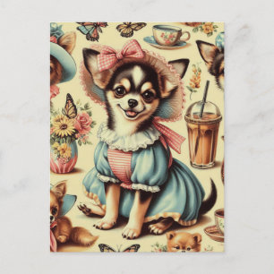 Carte Postale Cute Chihuahua Peinture Chiot