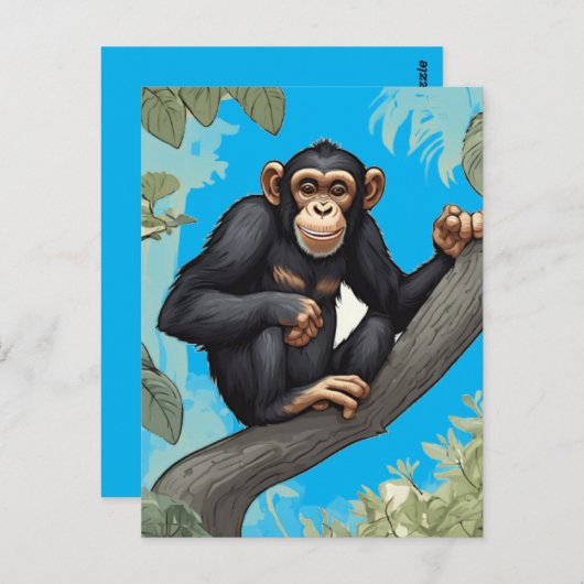 Carte Postale Cute Chimpanzé (Devant / Derrière)