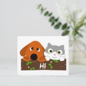 Carte Postale Cute Chiot et Kitten (Debout devant)