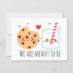 Carte Postale Cute Chocolat Chip Cookie Et Verre De Lait