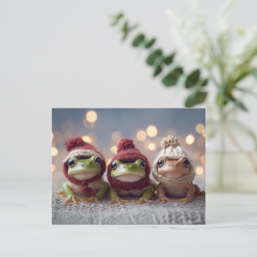 Carte Postale Cute Christmas Frogs (Debout devant)