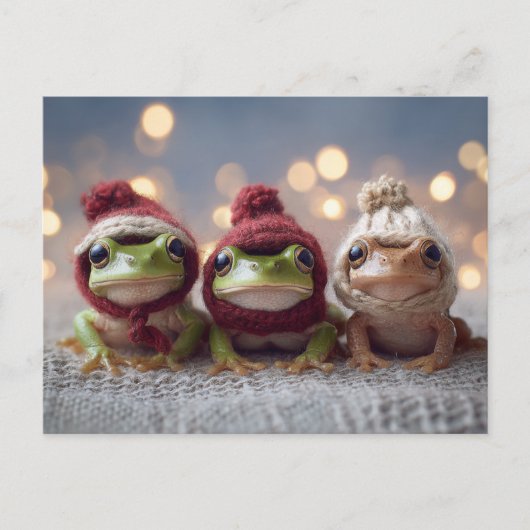 Carte Postale Cute Christmas Frogs (Devant)