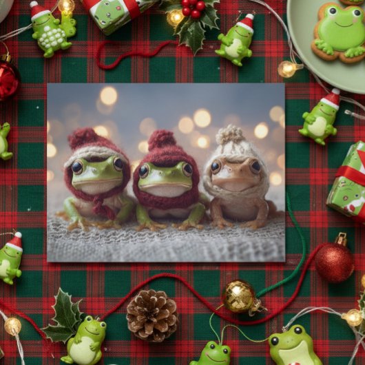 Carte Postale Cute Christmas Frogs