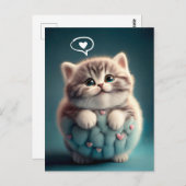 Carte Postale Cute Chubby Kitten Vous Aime (Devant / Derrière)