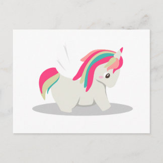 Carte Postale Cute chubby unicorn chibi rougissant