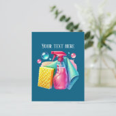 Carte Postale Cute cleaning business customizable (Debout devant)