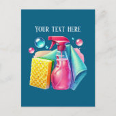 Carte Postale Cute cleaning business customizable (Devant)