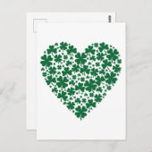 Carte Postale Cute Clover Coeurs Shamrocks St. Patrick's Day Cad (Devant / Derrière)