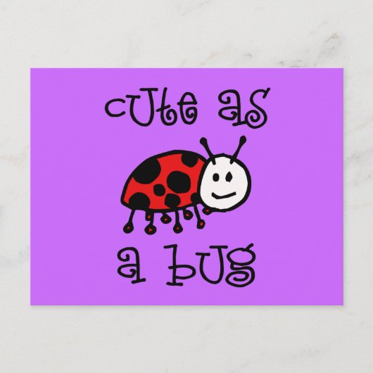 Carte Postale Cute comme un bug (Devant)