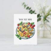 Carte Postale Cute confiture pâtes dîner ajouter du texte (Debout devant)
