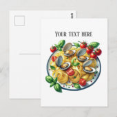 Carte Postale Cute confiture pâtes dîner ajouter du texte (Devant / Derrière)