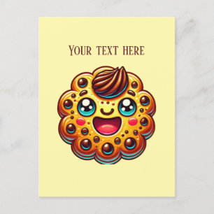 Carte Postale Cute cookie amoureux boulangerie ajouter le texte