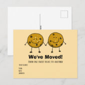 Carte Postale Cute Cookie Couple "Nous avons bougé" (Devant / Derrière)