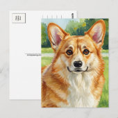 Carte postale Cute Corgi Welsh Corgi Queen (Devant / Derrière)