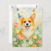 Carte postale Cute Corgi Welsh Corgi Queen (Devant / Derrière)