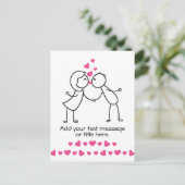 Carte Postale Cute Couple Kissing Ajouter Votre Texte (Debout devant)