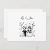 Carte Postale Cute couple mariage personnalisé (Devant / Derrière)