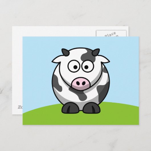 Carte postale Cute Cow (Devant / Derrière)