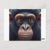 Carte Postale Cute Crazy Funny Chimpanzé Anime Portrait (Dos)