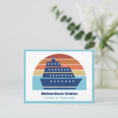 Carte Postale Cute Cruise Ship Famille Voyage Coucher de soleil (Debout devant)