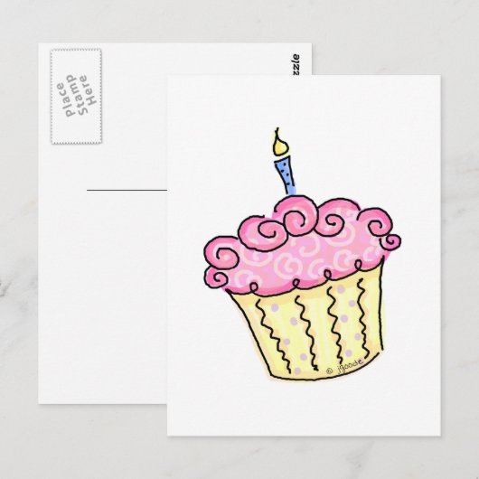 Carte Postale Cute Cupcake (Devant / Derrière)