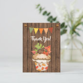 Carte Postale Cute Cupcake d'automne et Bunt Merci d'automne (Debout devant)