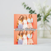 Carte Postale Cute Custom 2 photos Modèle Joyeux Anniversaire (Debout devant)