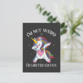 Carte Postale Cute Dabbing Unicorn Kid Limited Edition Fille (Debout devant)